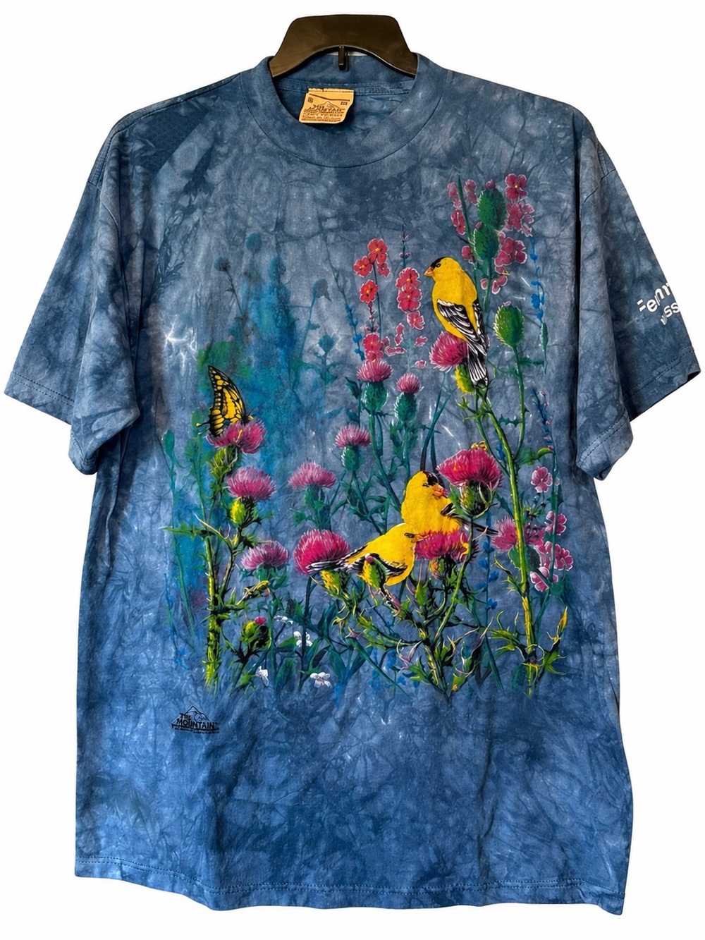 Vintage The Mountain Goldfinch Bird Tee XL Wanda Munn USA - Picture 2 of 8
